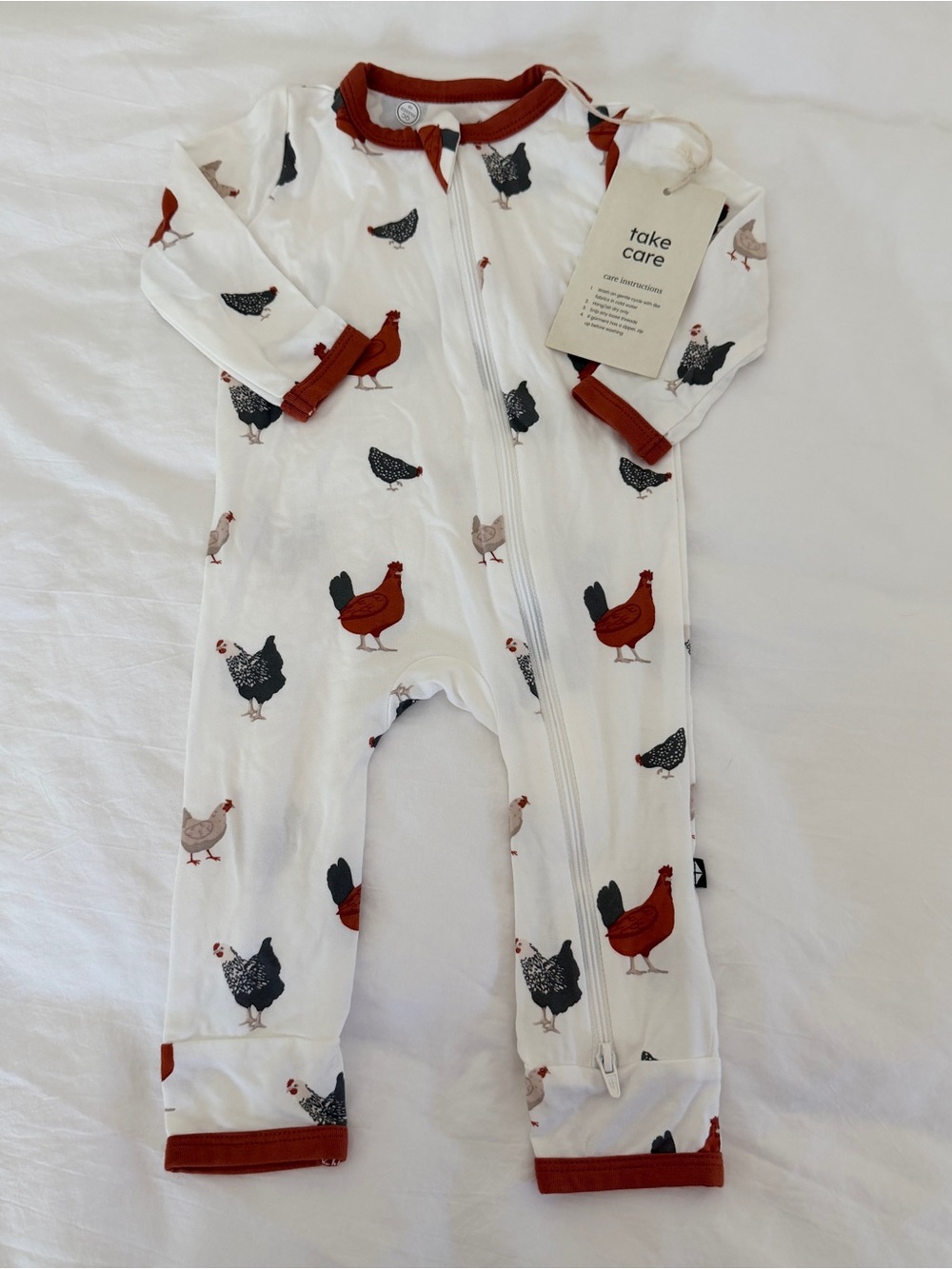Kyte Baby Chick chickens bamboo romper size 3-6 months NWT